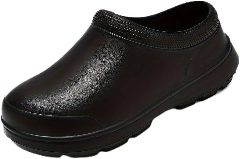 

Мужские сплошные закрытые ботинки из ЭВА- маслостойкие нескользящие ботинки для работы на кухне, в больнице и других местах Hhhchpm, черный