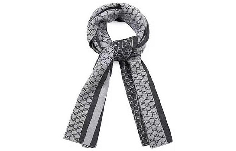 

Шарф Gucci с логотипом, светло-серый