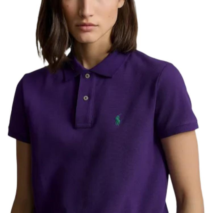Женская поло Polo Ralph Lauren, фиолетовый — фото 3
