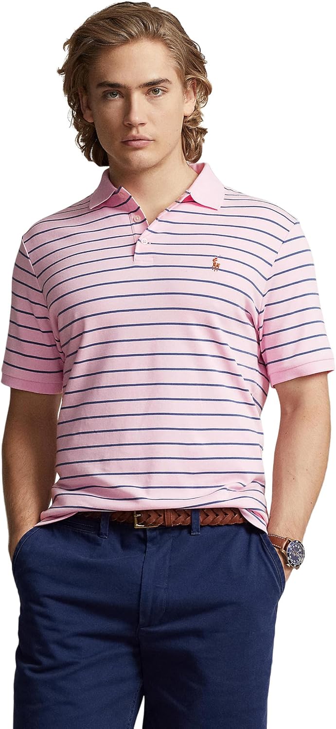 

POLO RALPH LAUREN Men's Keaton Sneaker, Carmel Pink/Light Navy, Синий, POLO RALPH LAUREN Men's Keaton Sneaker, Carmel Pink/Light Navy