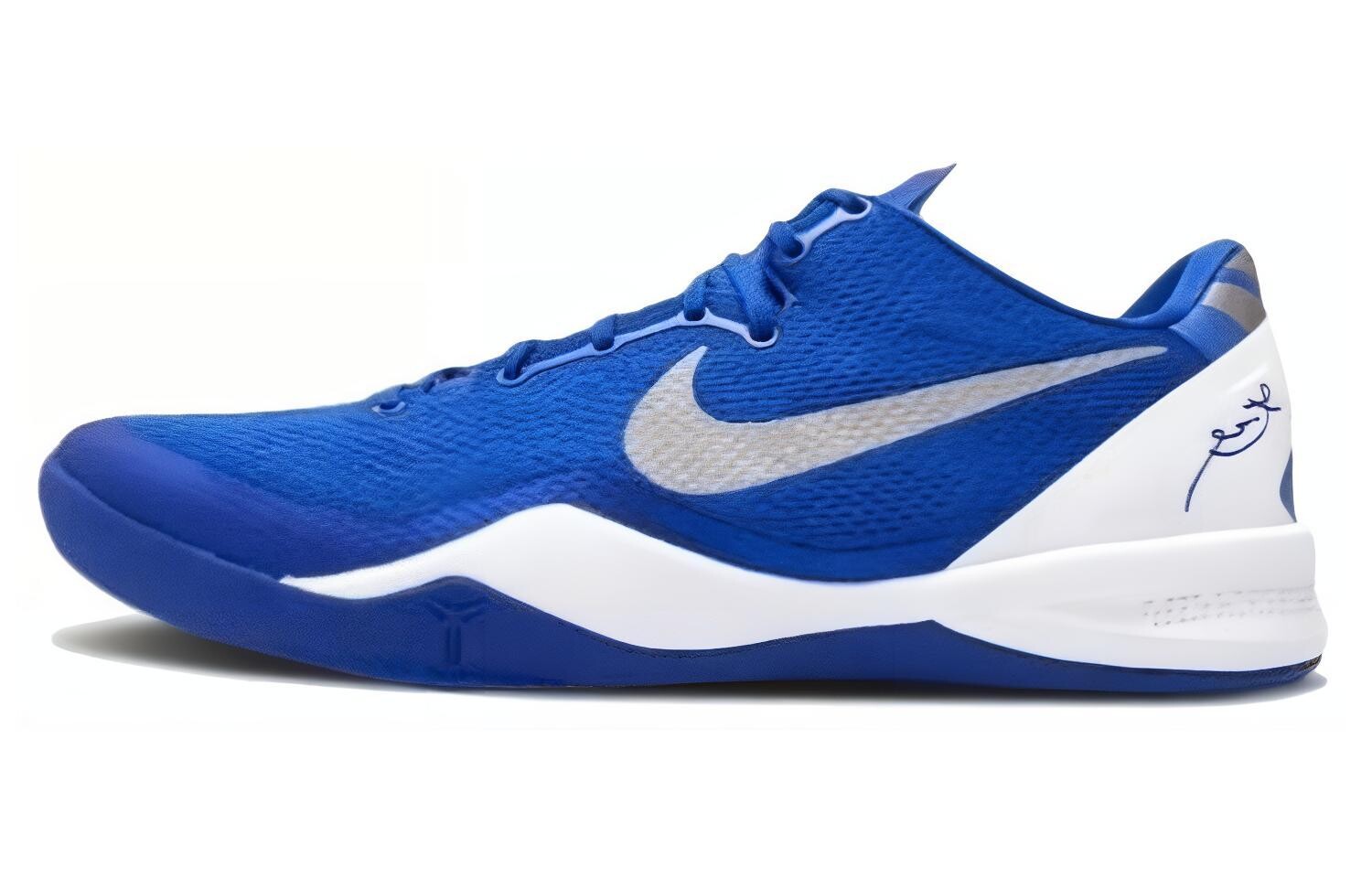 

Баскетбольные кроссовки Kobe 8 мужские с низким верхом, синие/белые/серые Nike