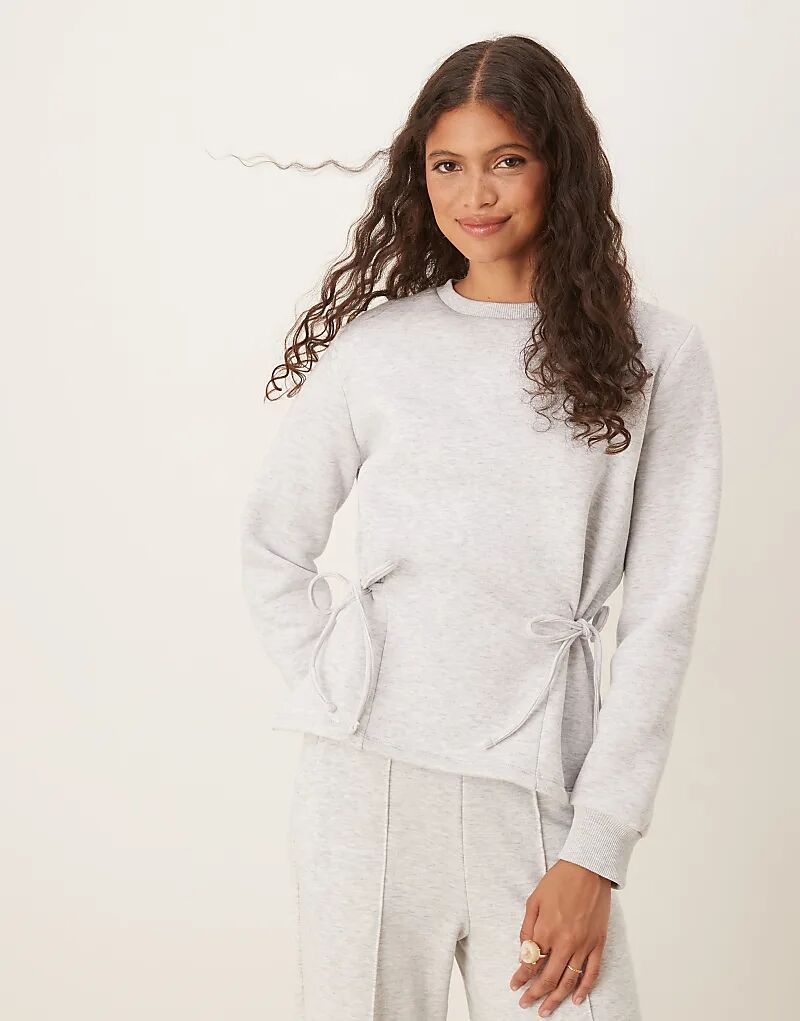 

Свитер с завязками по бокам от ASOS DESIGN, цвет: серый меланж