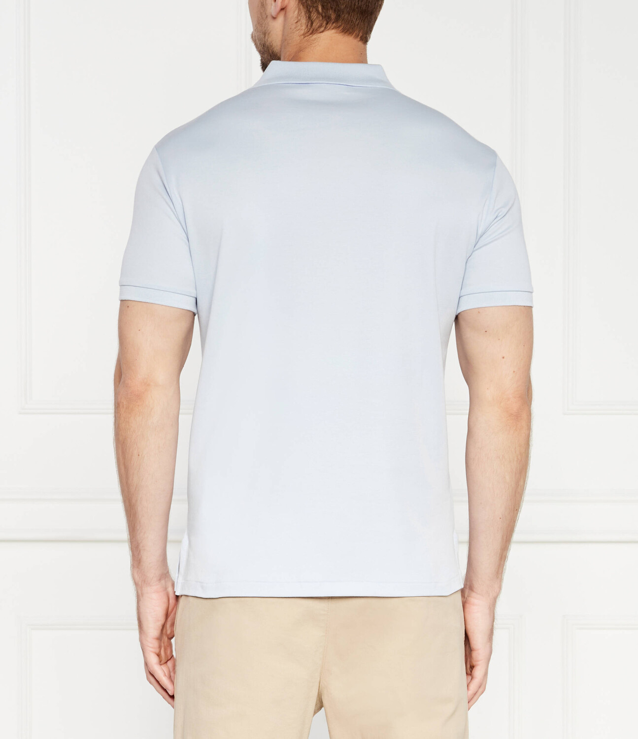 Поло POLO RALPH LAUREN Custom slim fit, небесно-голубой — фото 4