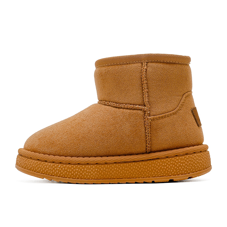 

Утепленные высокие детские снежные ботинки с увеличенной высотой, устойчивые к истиранию ткани WARRIOR, коричневый