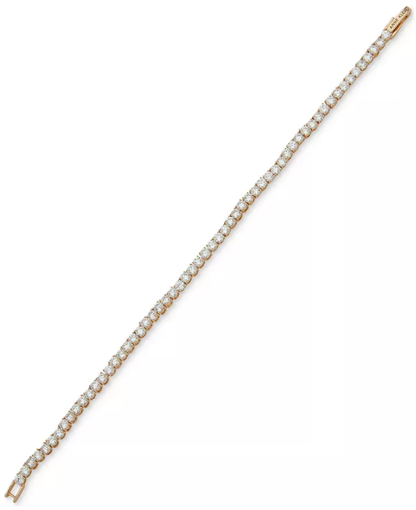 

Теннисный браслет с тонкими кристаллами и раскладывающейся застежкой Anne Klein, gold