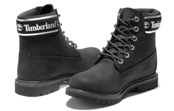 Кроссовки 6 inch premium wide fit waterproof boots 'black nubuck logo' Timberland, черный — фото 4