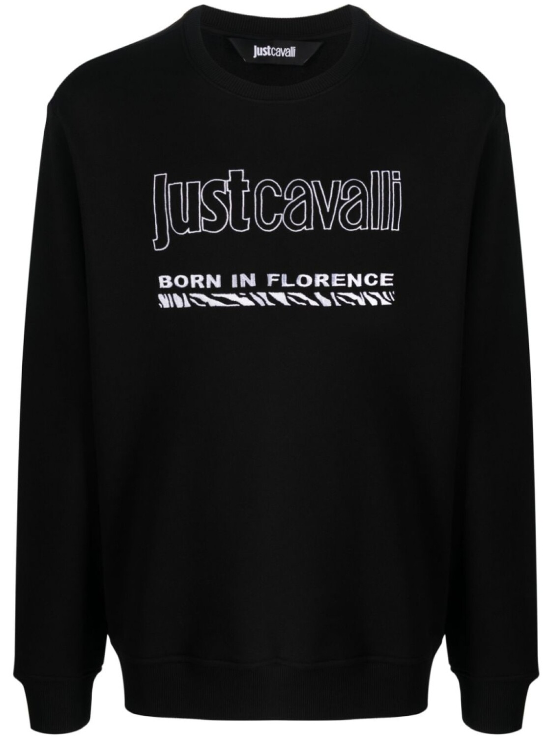 

Хлопковая толстовка с вышитым логотипом Just Cavalli, черный