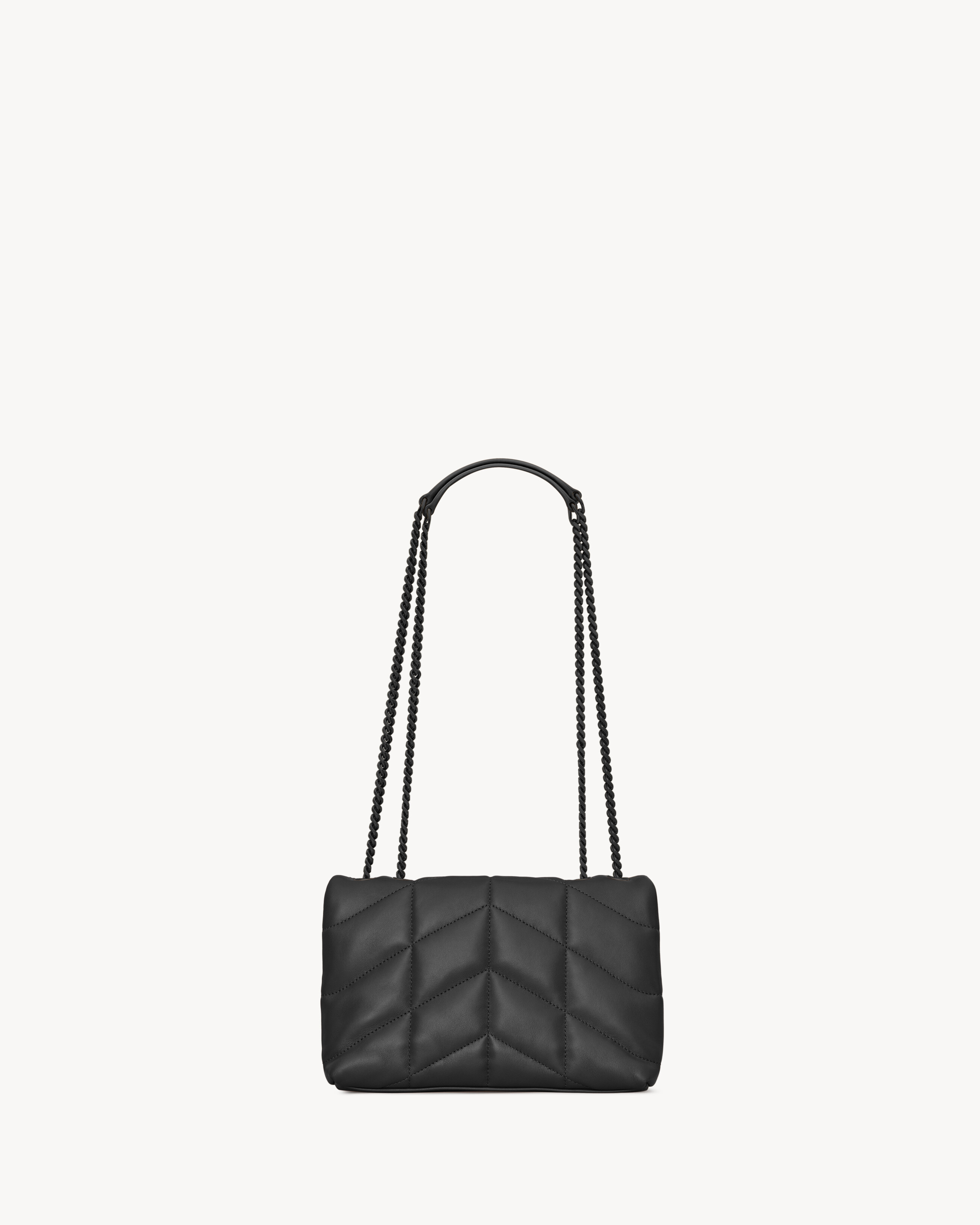 Иконическая сумка Loulou Puffer в мини-версии Saint Laurent, черный — фото 3