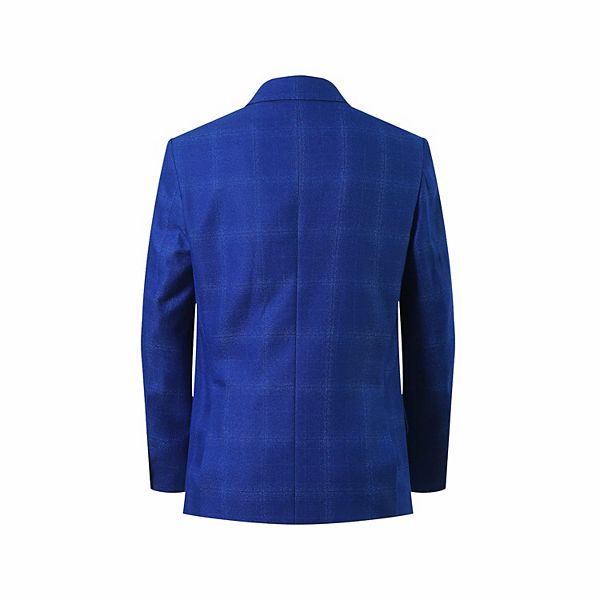 Мальчиковый спортивный пиджак blazer slim fit в клетку Elie Balleh, Blue — фото 2