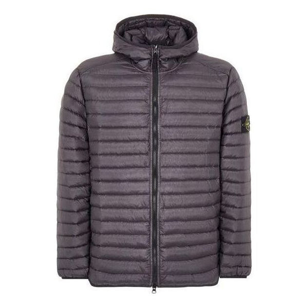 

Куртка logo patch lightweight hooded down jacket 'dark grey' Stone Island, серый