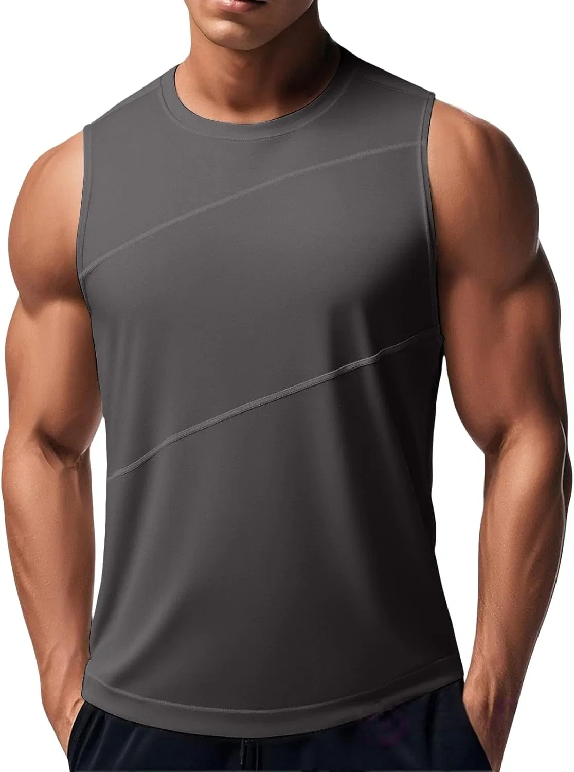 Мужская майка стретч Ice Silk, быстросохнущая, Dark Gray