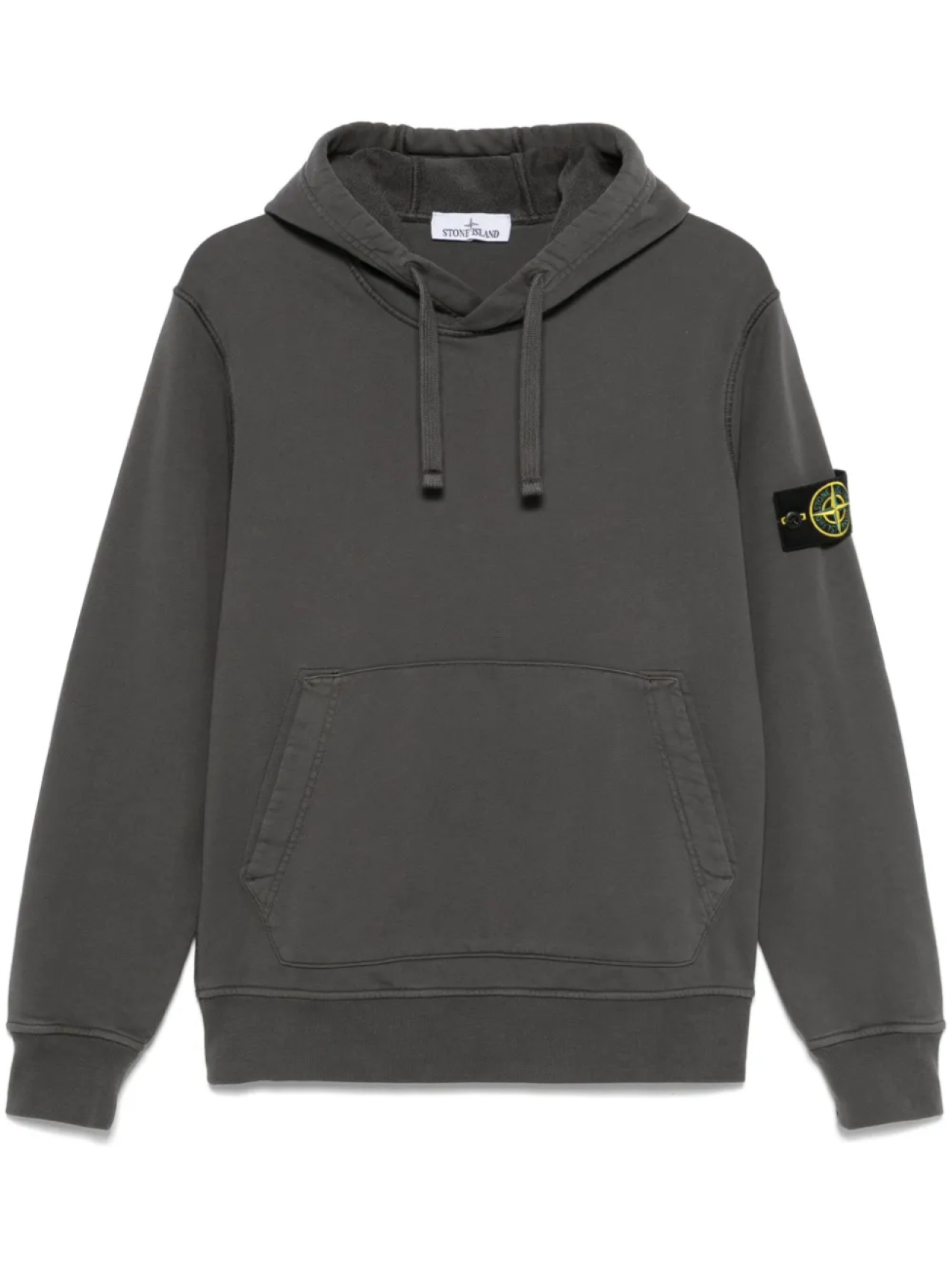 

Толстовка с капюшоном и завязками на шнурке с логотипом Stone Island, серый