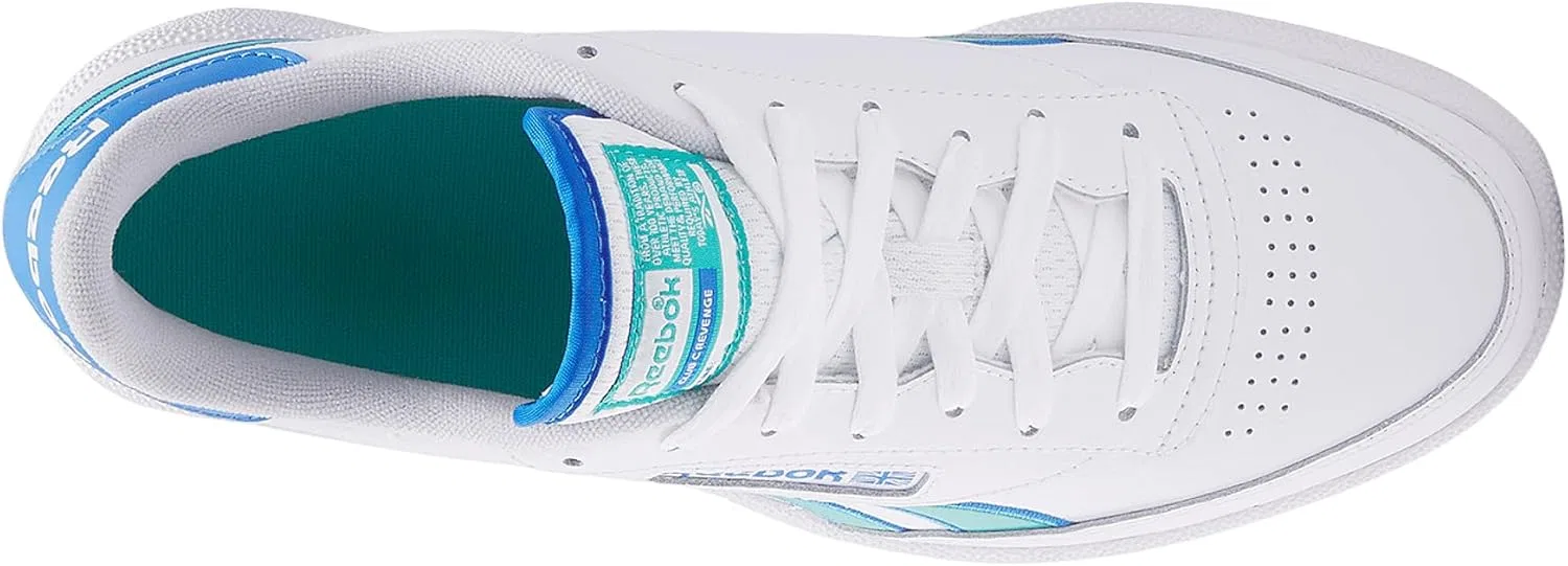 Кроссовки Reebok Unisex Club C RevengeSneaker, White Kineticblue Unlshedgreen — фото 3