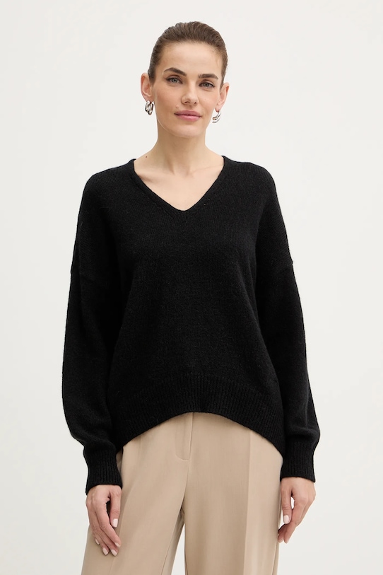 

Шерстяной свитер c фондисса BOSS Orange, черный