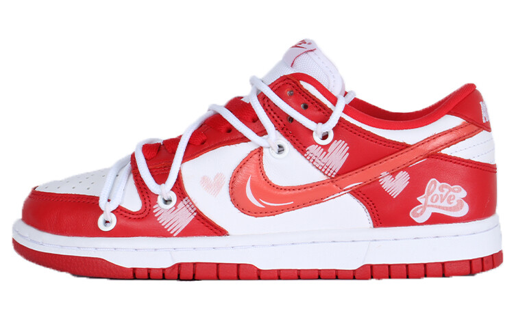 

Кроссовки Nike Dunk Skateboarding Shoes Men Low-top White/red, красный