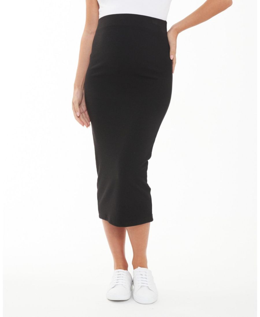 

Вязаная юбка в рубчик для беременных Ripe Maternity, Black