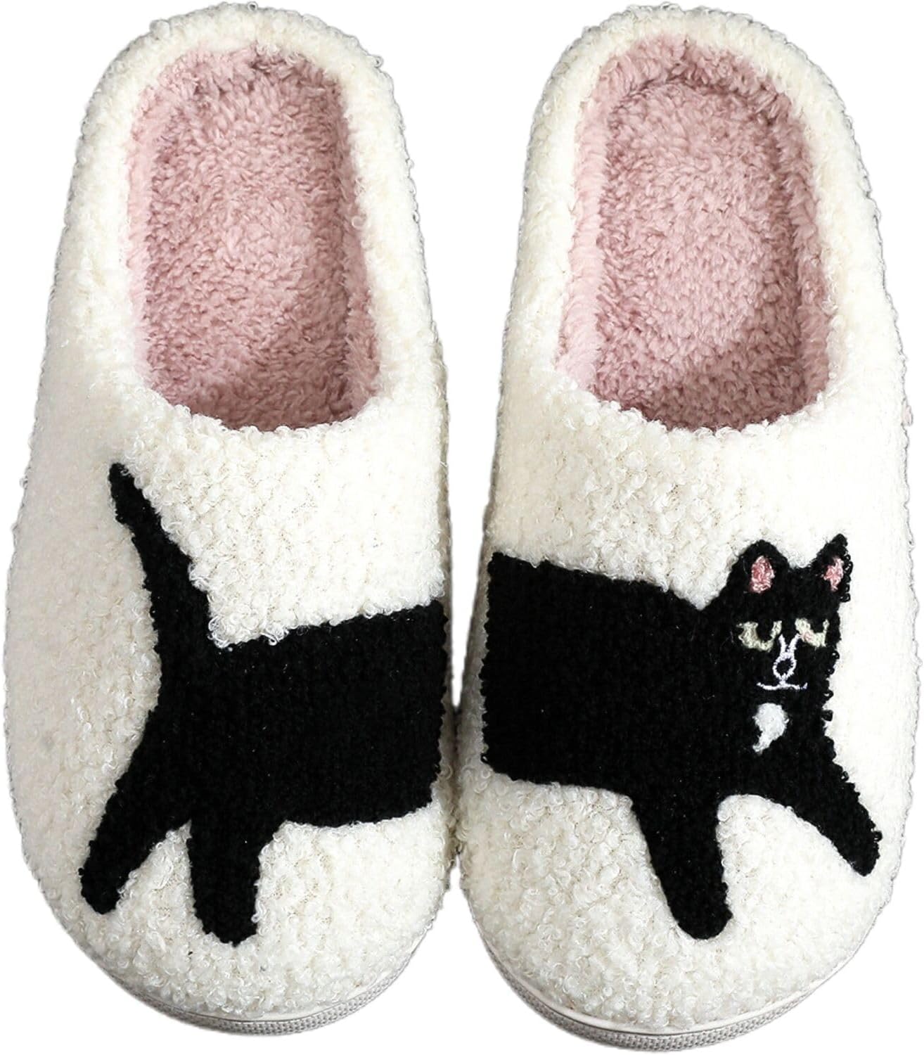 

Женские домашние тапочки JUTONGCHANG с животными, пушистые милые котики, хлопковые плюшевые тапочки для спальни, тапочки для дома, осенние тапочки для женщин, черный
