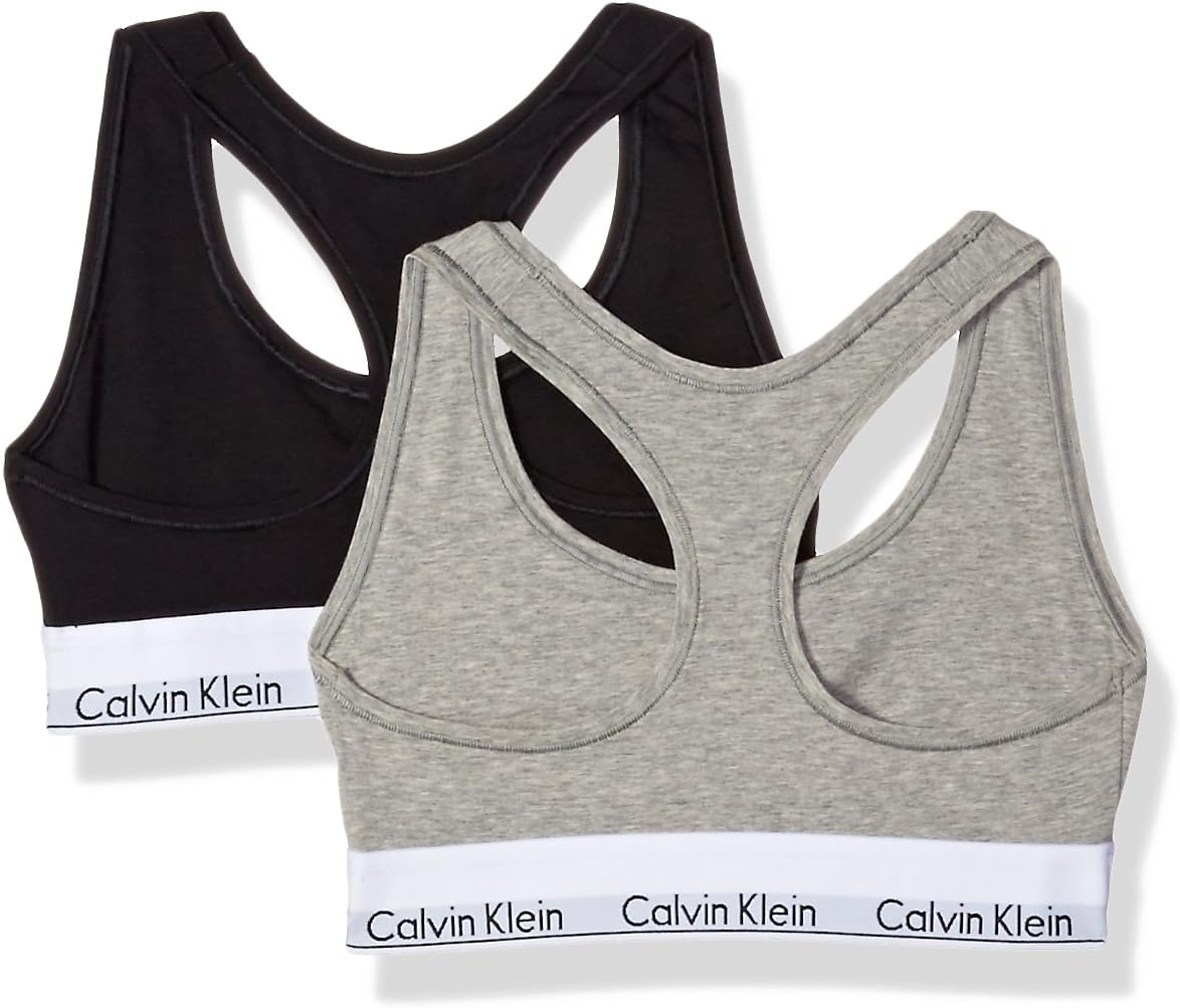 Комплект из 2 женских бюстгальтеров-бралеттов Calvin Klein Modern Cotton, Black/Grey Heather — фото 2