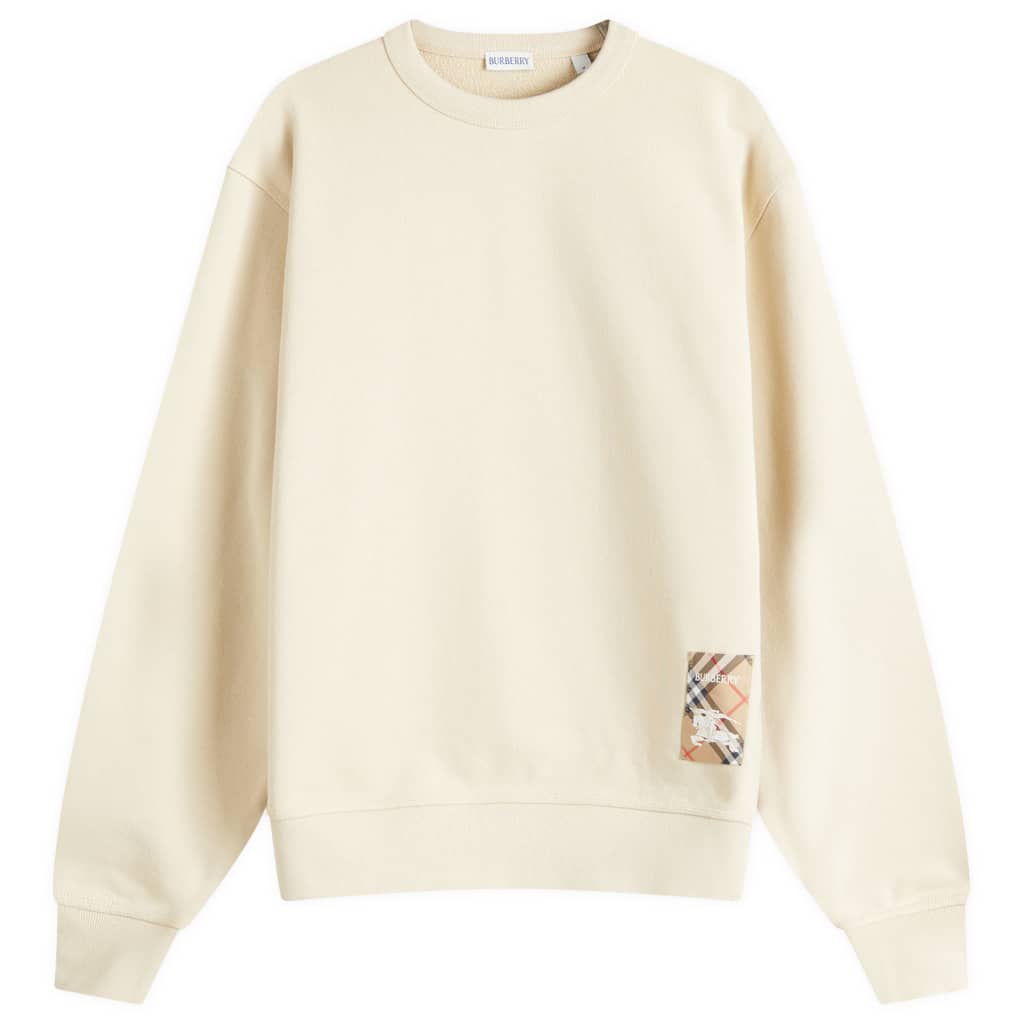 

Свитшот с надписью Check label Burberry, цвет nutmeg