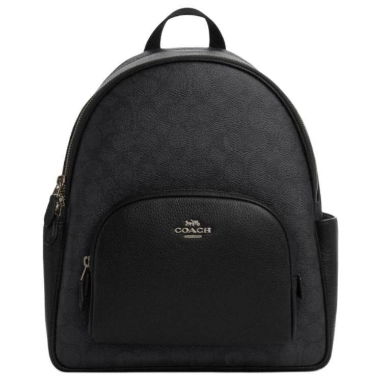 

Сумка-рюкзак из ПВХ поливинилхлорида Coach для женщин, цвет древесный уголь черный и черный