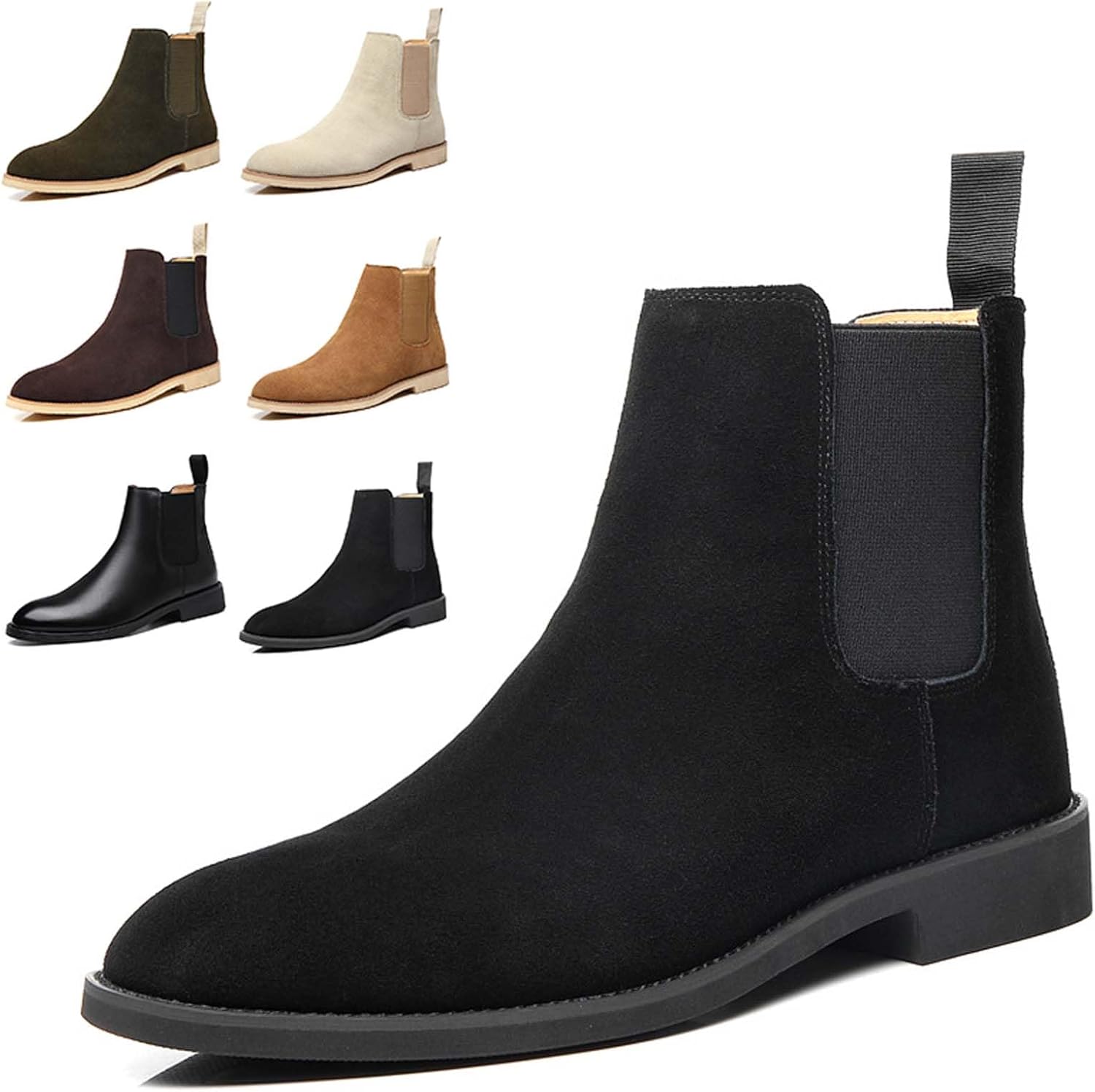 

Мужские ботинки челси, деловые повседневные замшевые ботильоны, классические эластичные элегантные ботинки челси для мужчин, зима/осень Generic, черный