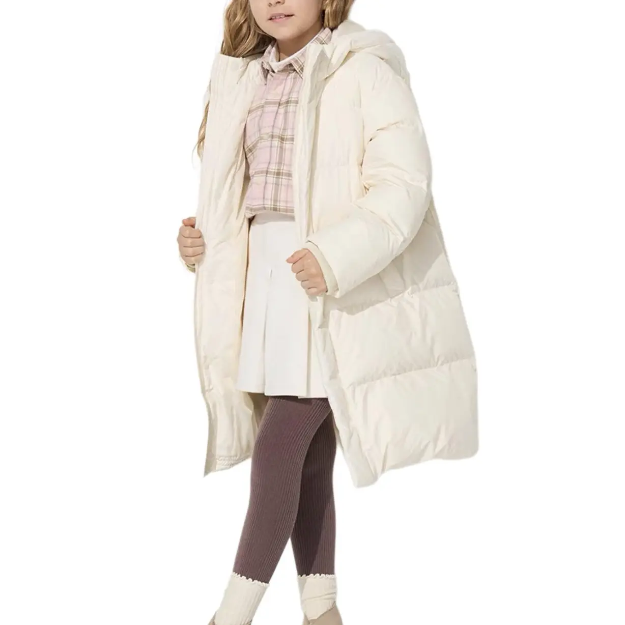 UNIQLO Пуховик AW24 Ivory для подростков — фото 3