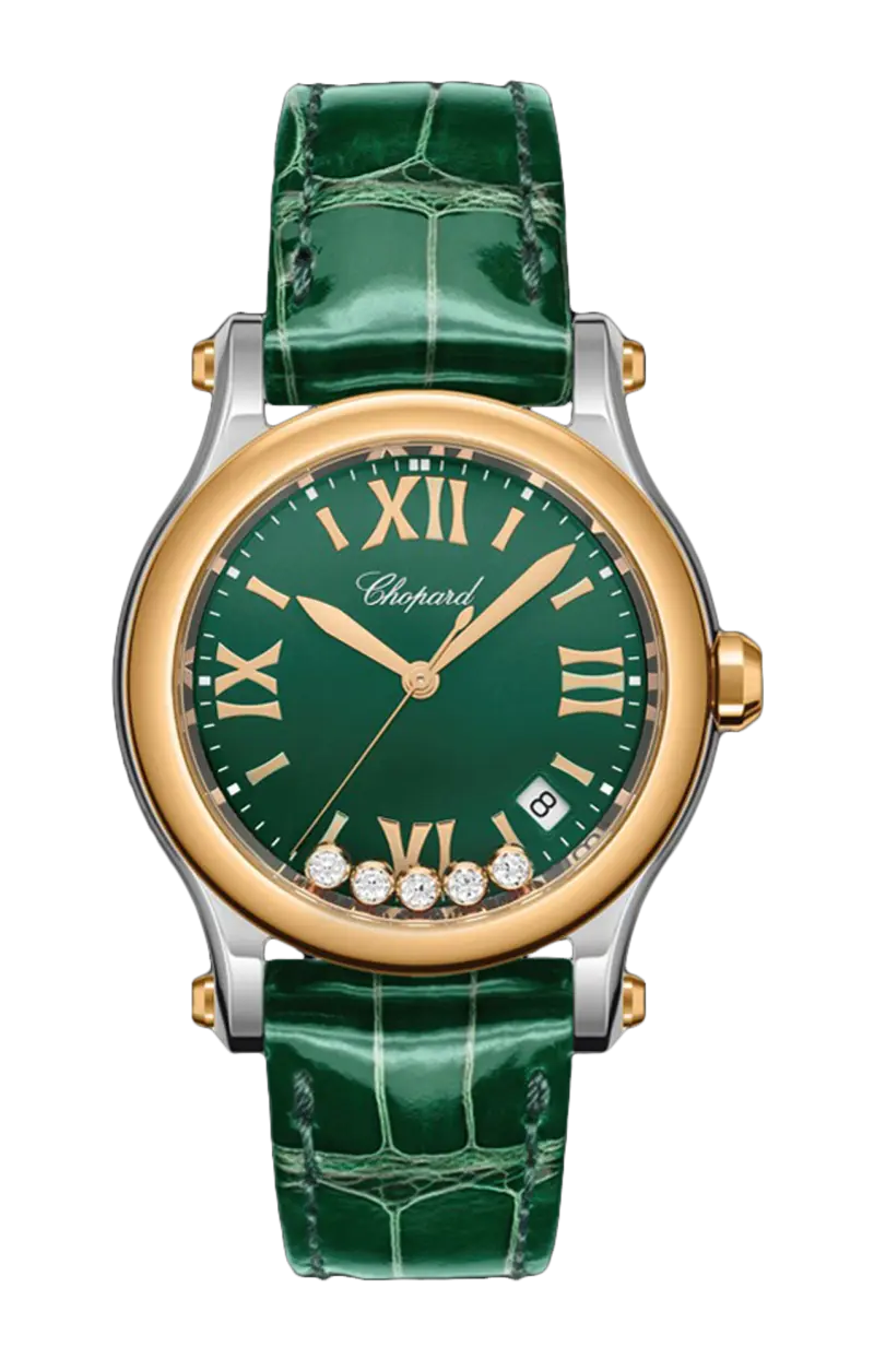 

Happy sport 36 мм, кварц, этичное розовое золото, lucent steel, бриллианты - 278582-6005 CHOPARD