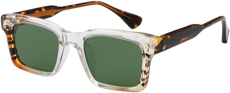 

Солнцезащитные очки MUTYNE в стиле ретро для мужчин, квадратные солнцезащитные очки из ацетата для женщин, защита от УФ-излучения UV400, леопардовый принт, Clear Leopard Green