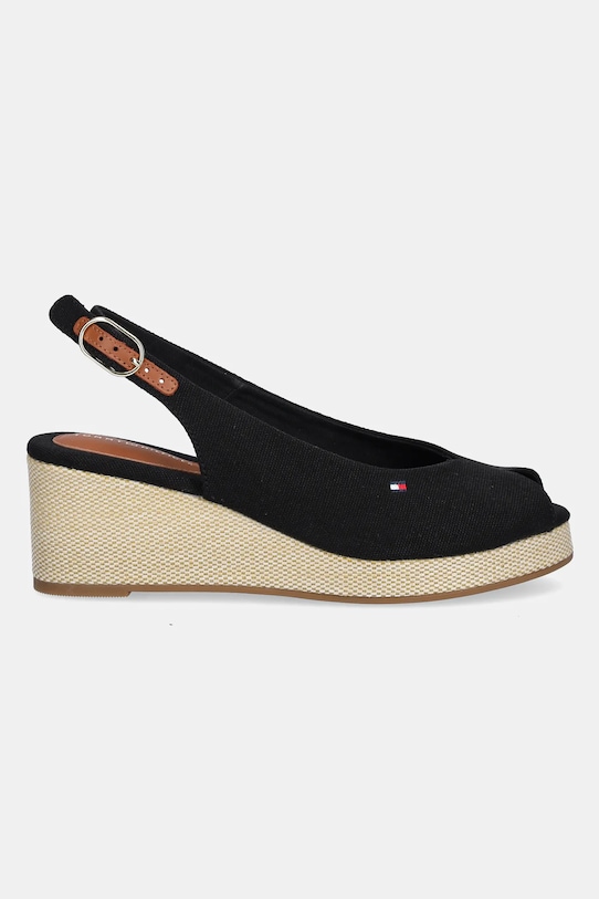 Сандалии Flag mid wedge espadrille на бретельке Tommy Hilfiger, черный — фото 2