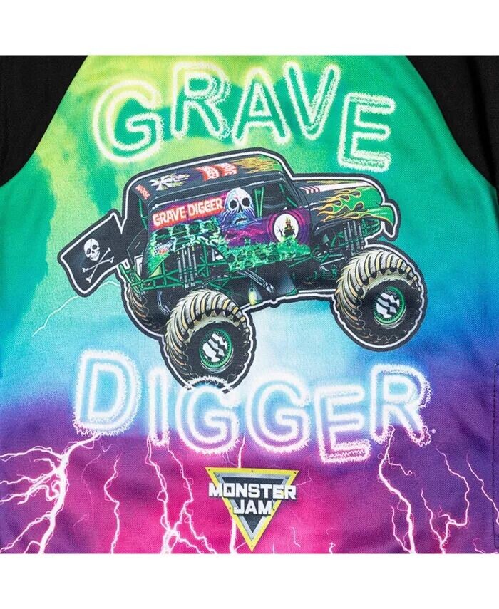 Флисовый пуловер с капюшоном El Toro Loco Grave Digger для мальчиков Toddler Boys Maximum Destruction Monster Jam, зеленый — фото 2