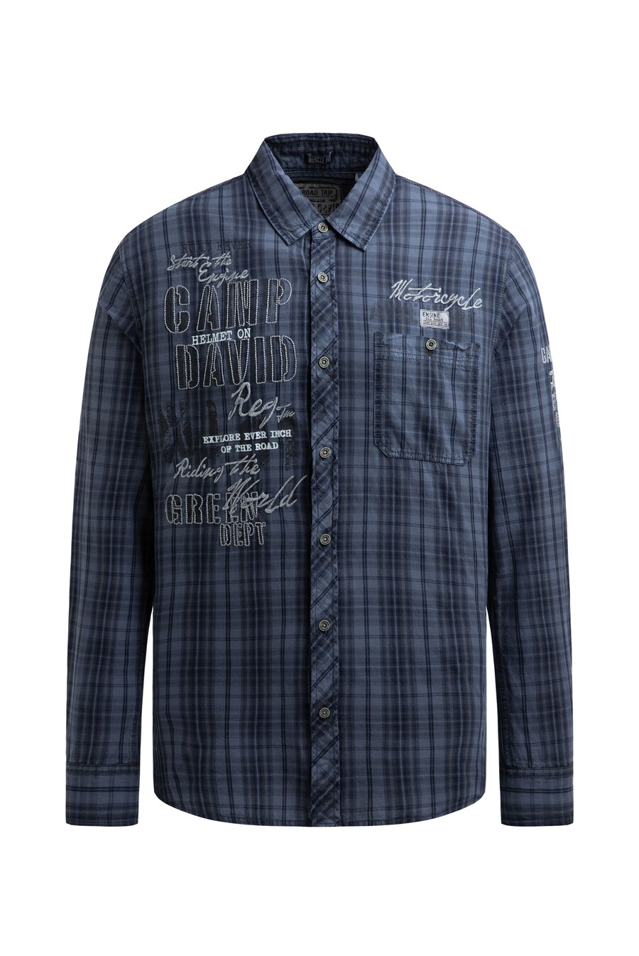 

Рубашка на пуговицах классического кроя CAMP DAVID, Blue