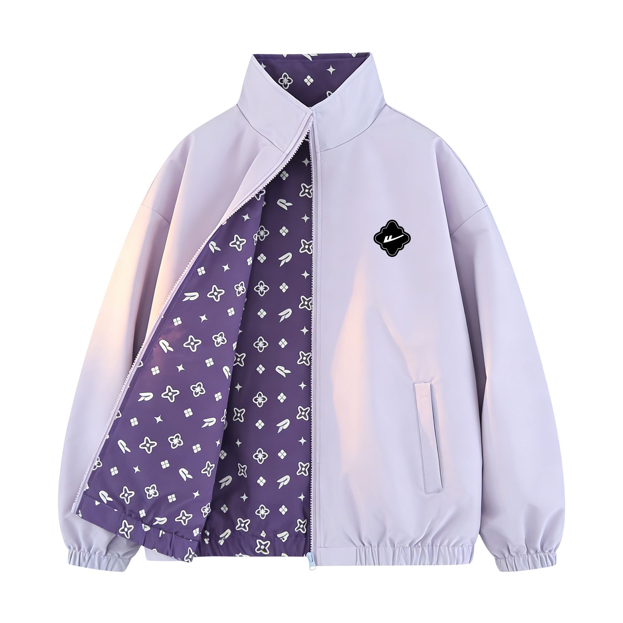 

Куртка Unisex Stand Collar Moderate Reversible WARRIOR, розовый фиолетовый (reversible diy badge)