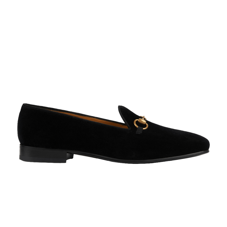 

Лоферы Gucci Gallipoli Horsebit Velvet Loafers 'Black', черный