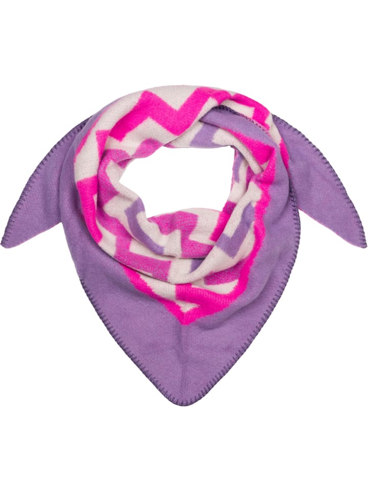 

Треугольный шарф с зигзагообразным узором в сиренево-розовом цвете styleBREAKER