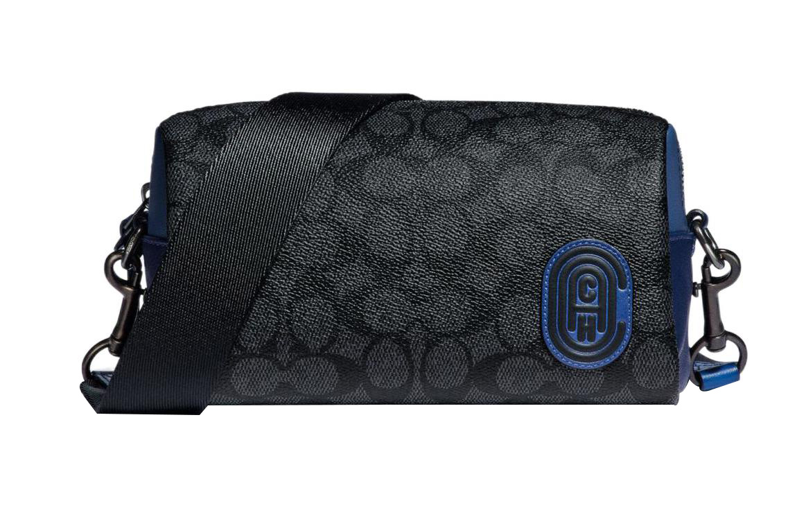 

Pacer Canvas With Leather Pillow Bag Crossbody Bag Маленький размер Мужская черно-серая COACH
