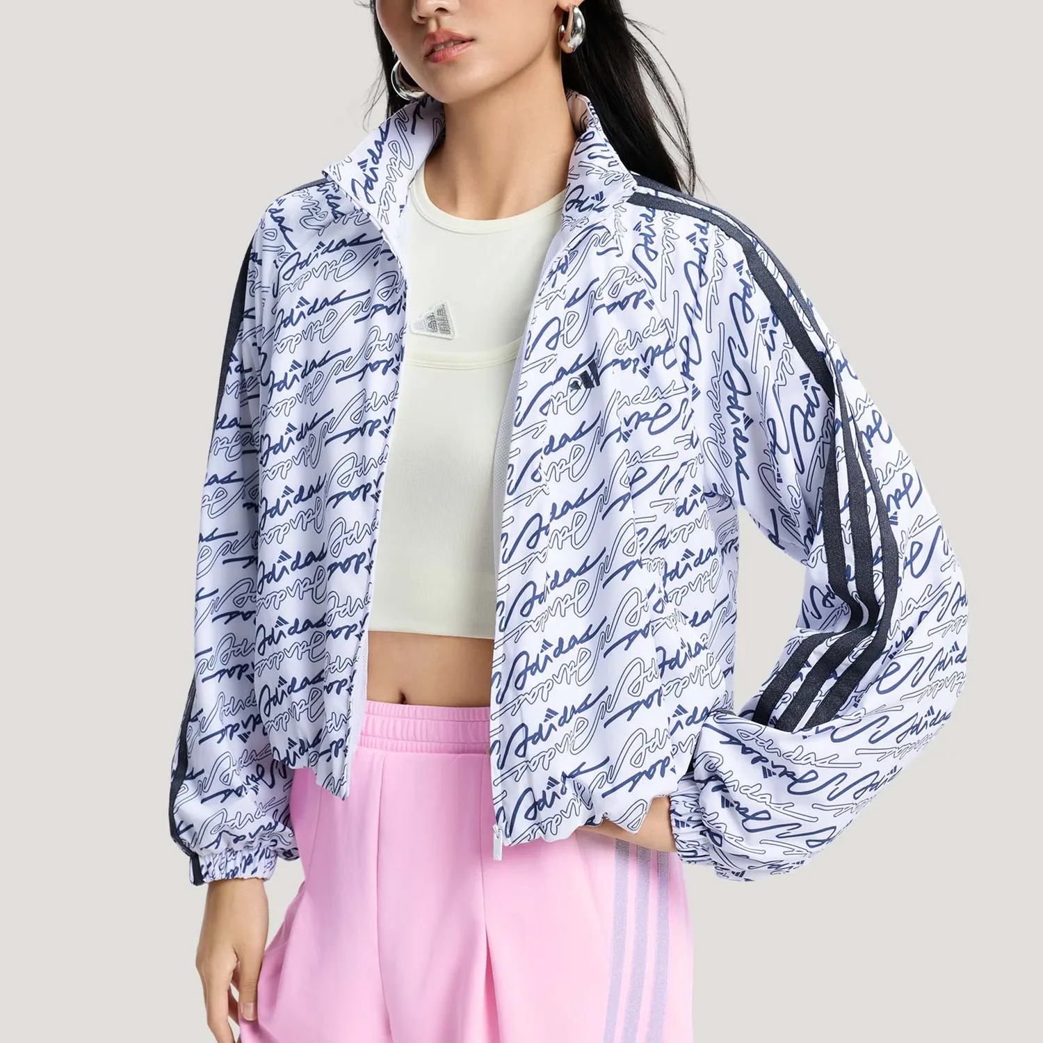 Куртка Dance AOP WOVEN женская Adidas, белый/черный — фото 4