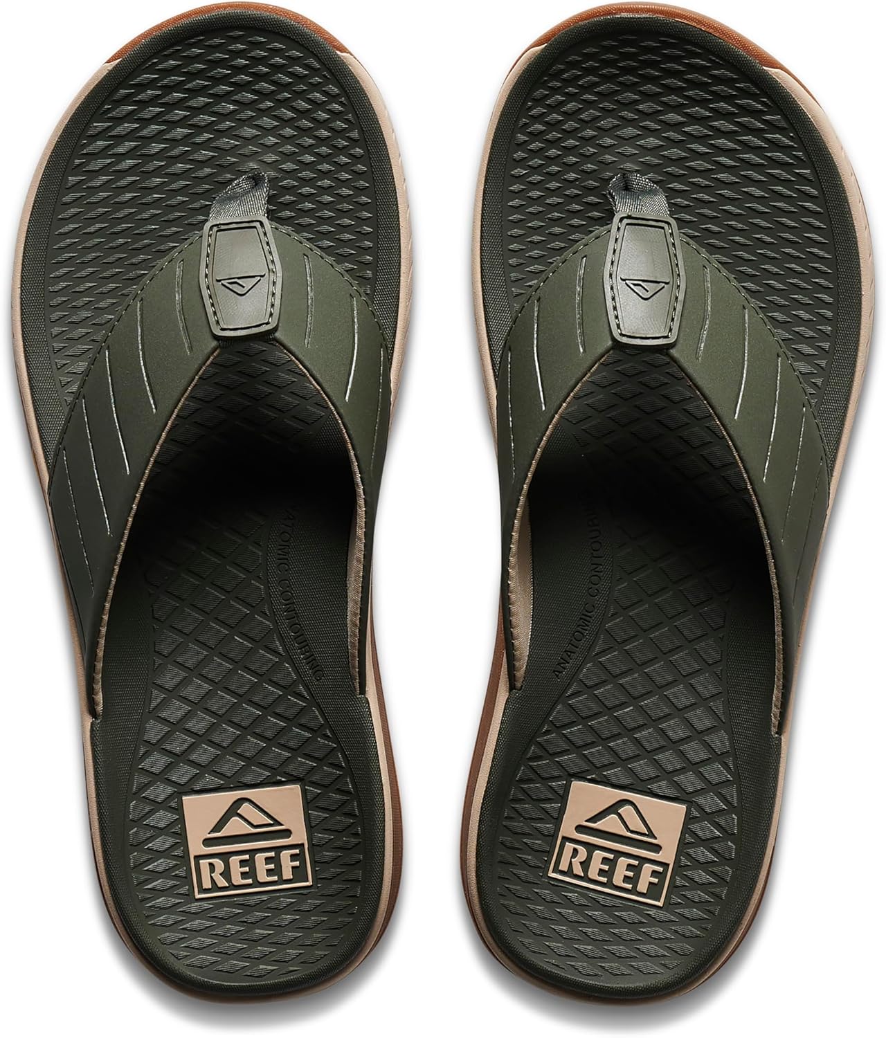Мужские водонепроницаемые шлепанцы REEF Deckhand, оливковый — фото 4