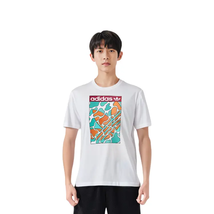 Футболка с язычком мужская белая Adidas Originals, белый — фото 4