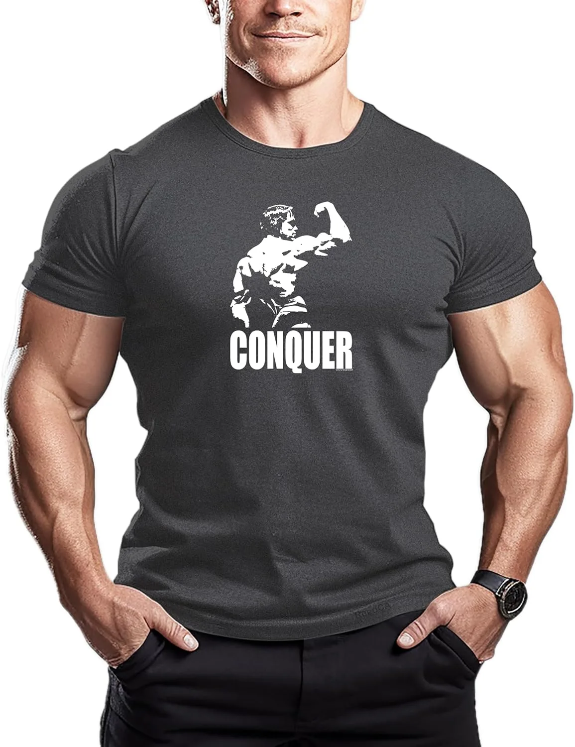 

Conquer - мужская футболка для бодибилдинга - спортивный топ с коротким рукавом ReedCA