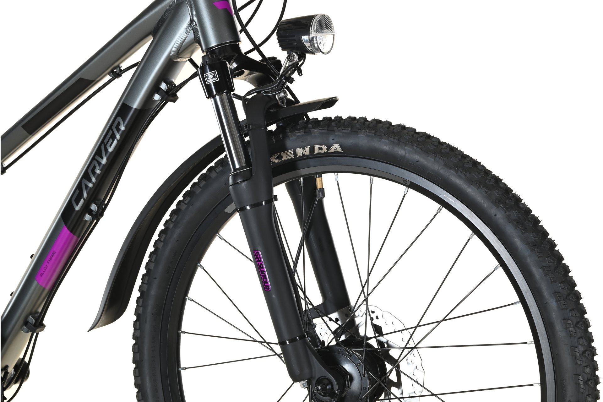 Детский велосипед Carver Strict 24 HD Street Girl - 24 дюймов - Diamant - 2024, цвет Grau|anthracite/black/purple neon — фото 3