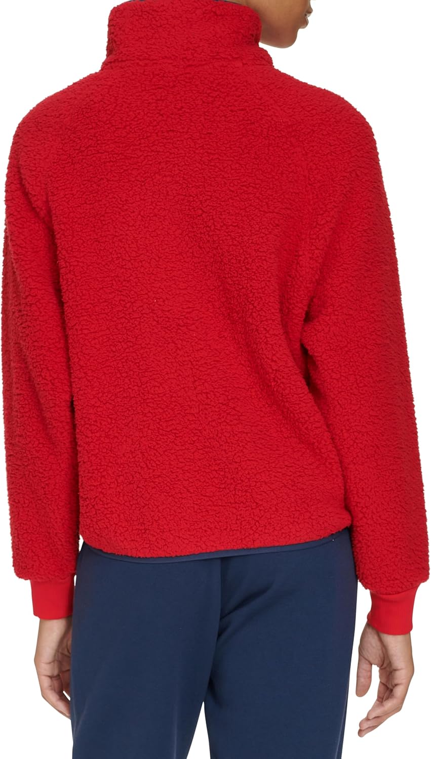 Женская толстовка Tommy Hilfiger из искусственной шерпы с застежкой-молнией на половину длины, Deep Red — фото 4