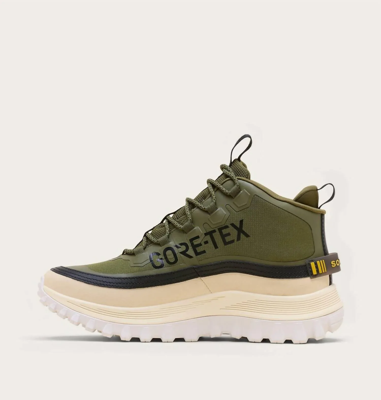 Мужские водонепроницаемые кроссовки Callsign Horizon Mid GTX, цвет Utility Green, медово-белый Sorel