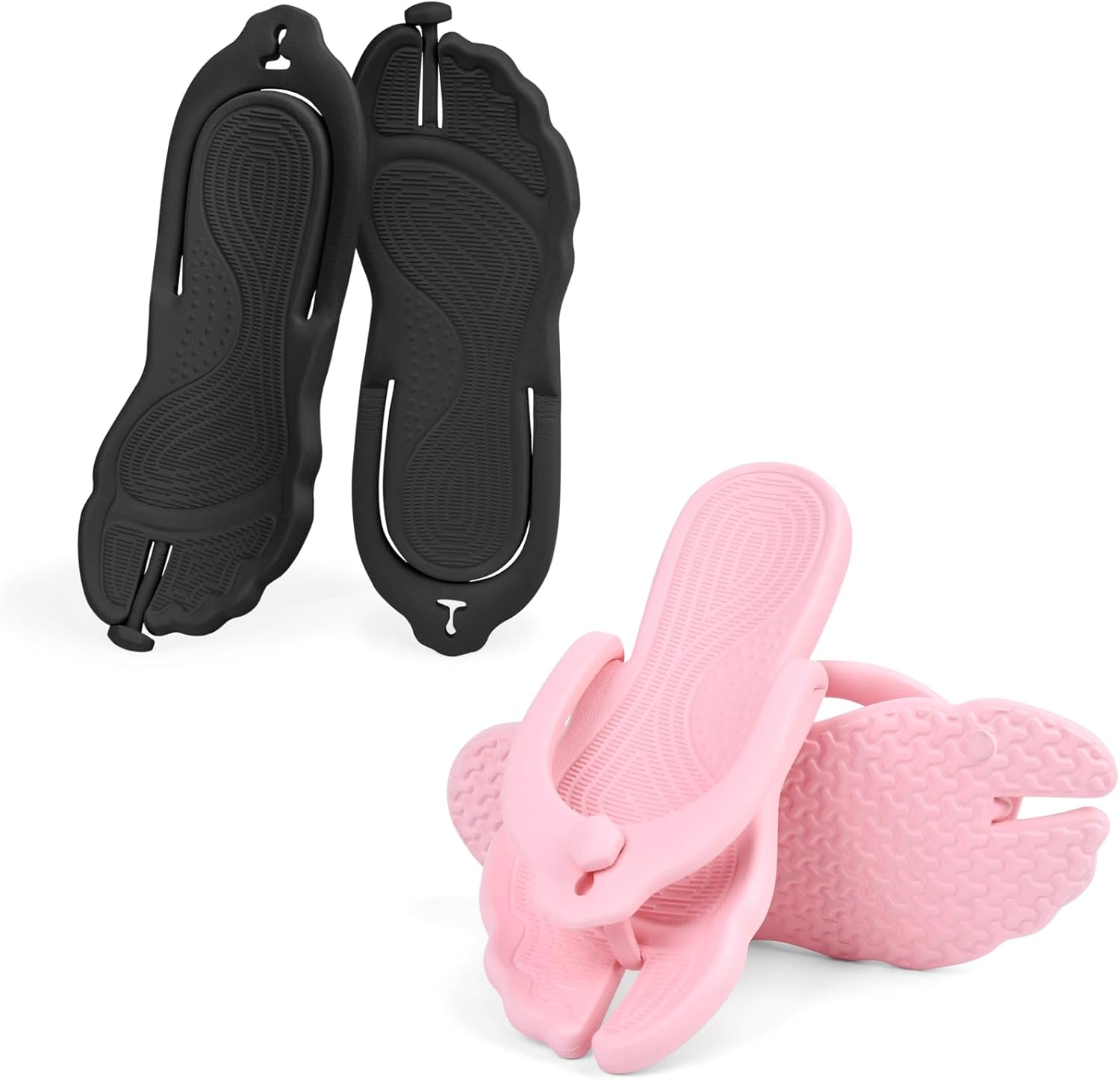 

Женские и мужские шлепанцы ZOORON, душевые тапочки, складные пляжные сандалии, дорожные тапочки для женщин, легкие, нескользящие, быстросохнущие, черный/розовый