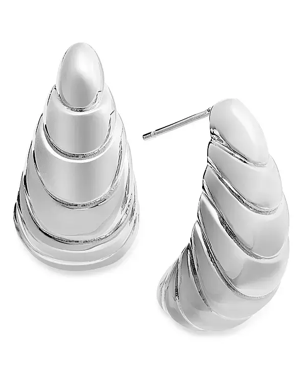 

Серьга из серебра, позолоченной латуни с текстурой And Now This, silver