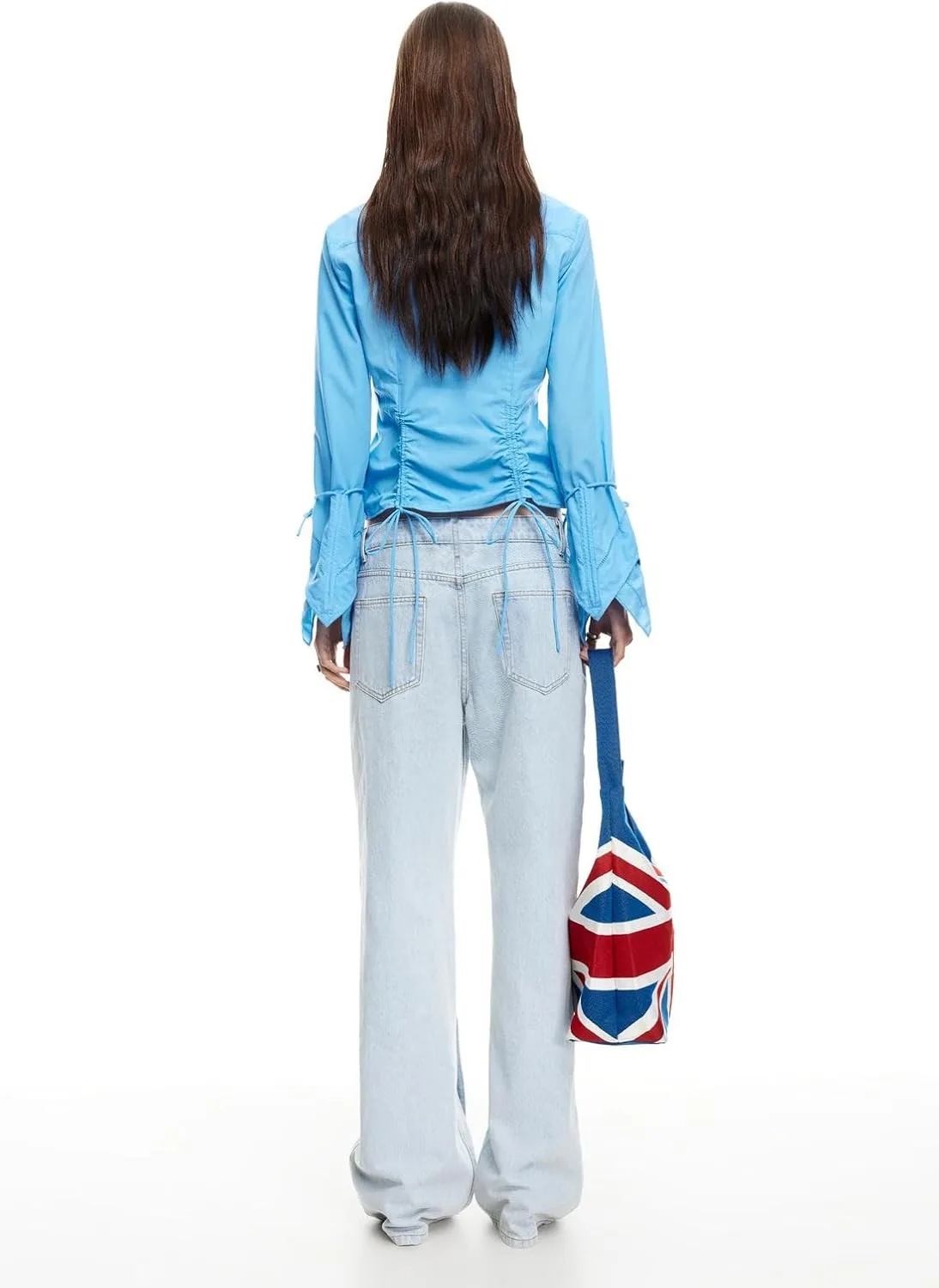 Ретро джинсы Boyfriend для женщин Y2K с низкой посадкой и широкими штанинами — фото 3