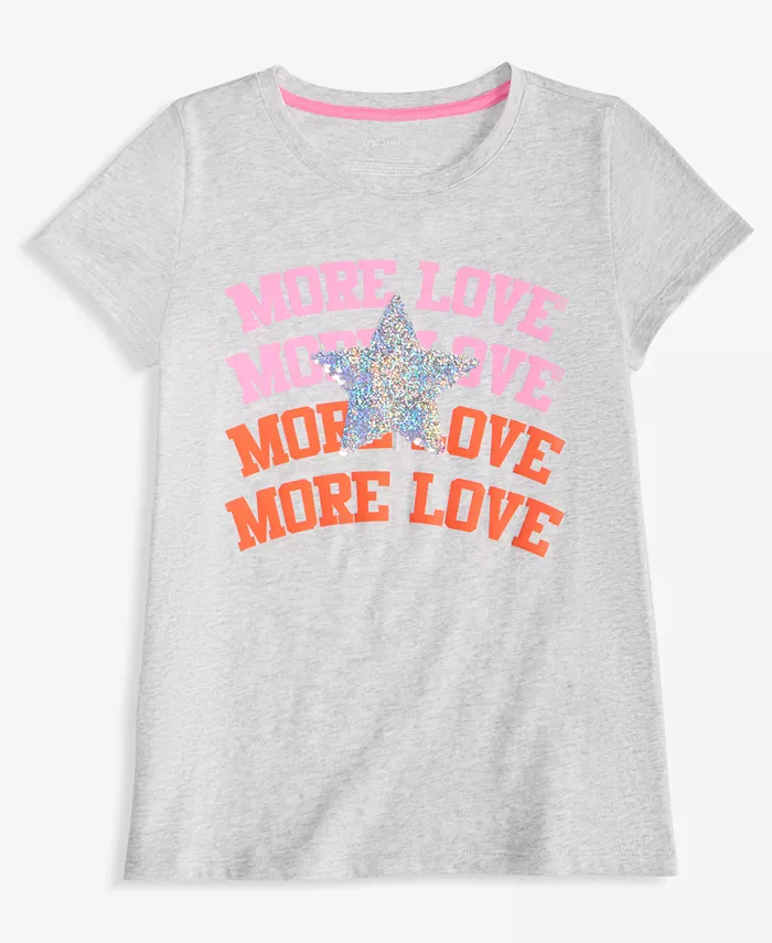 

Футболка с принтом "More Love" для девочек Little & Big Epic Threads, серый