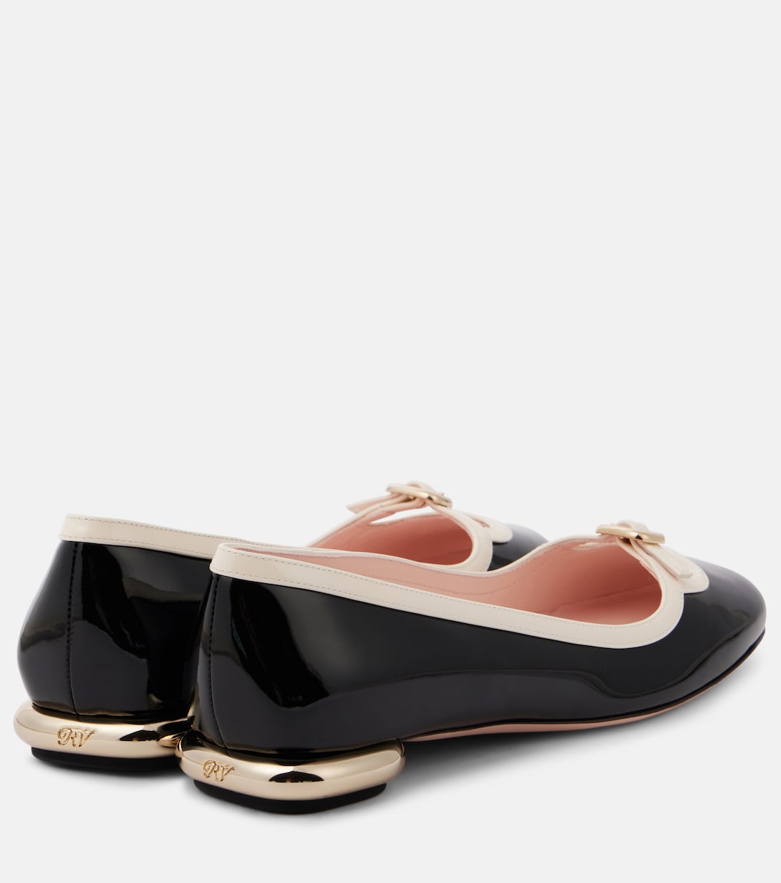 Балетки Viv' Podium из лакированной кожи Roger Vivier, Nero + Ciré — фото 3