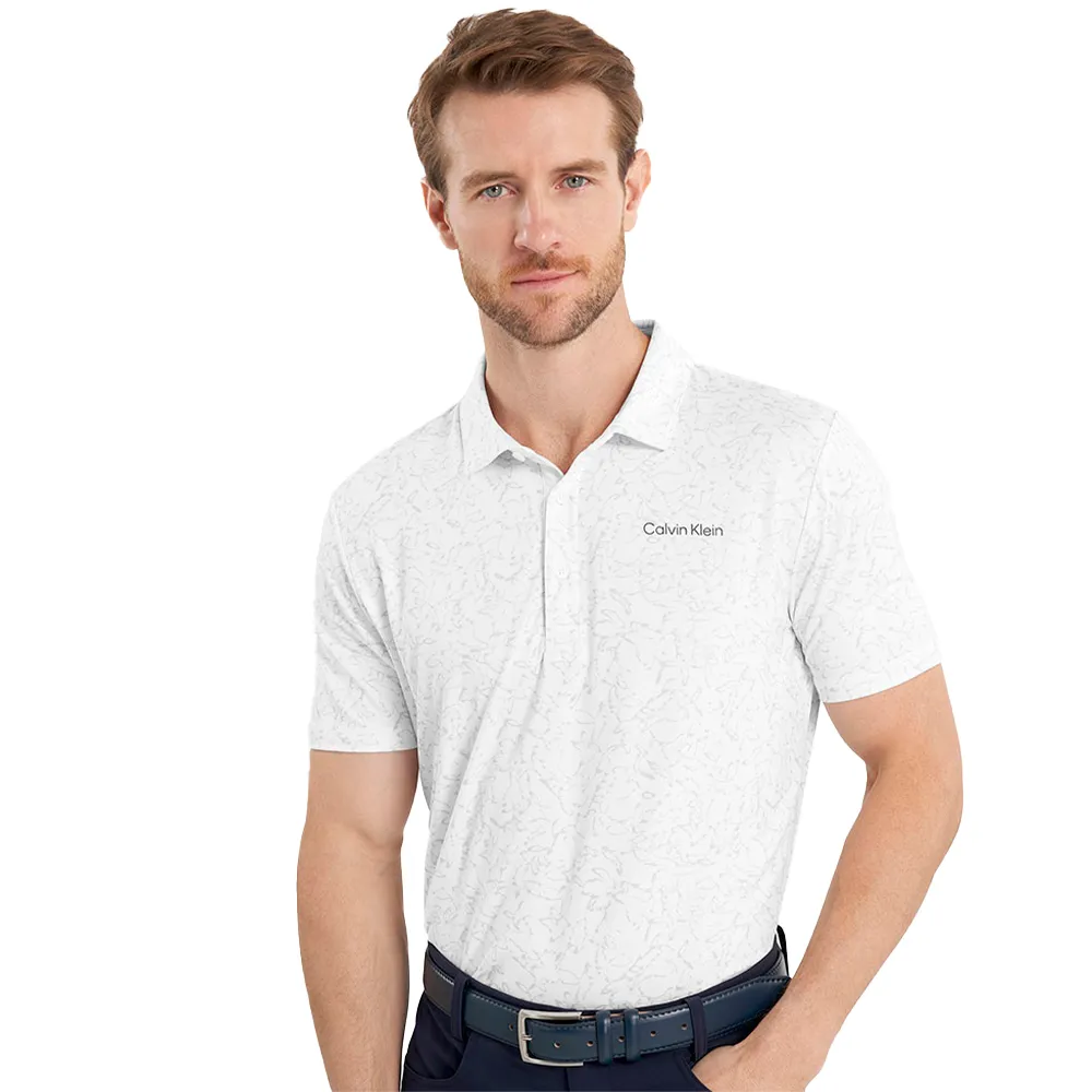 

Поло с коротким рукавом Calvin Klein Golf Abstract Watercolour Printed, белый