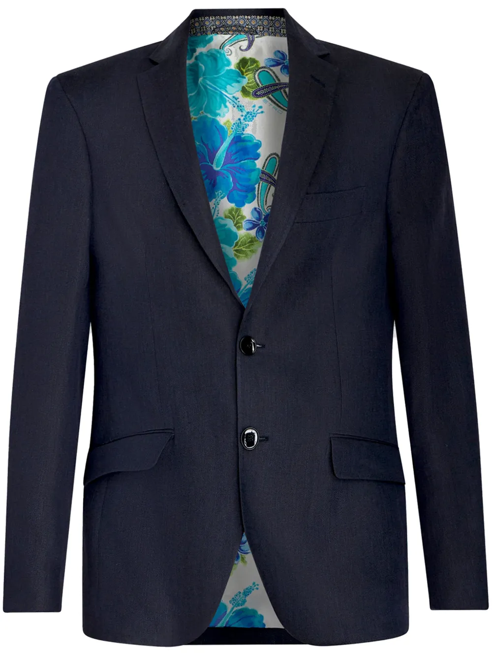 

Шерстяной однобортный пиджак ETRO, синий