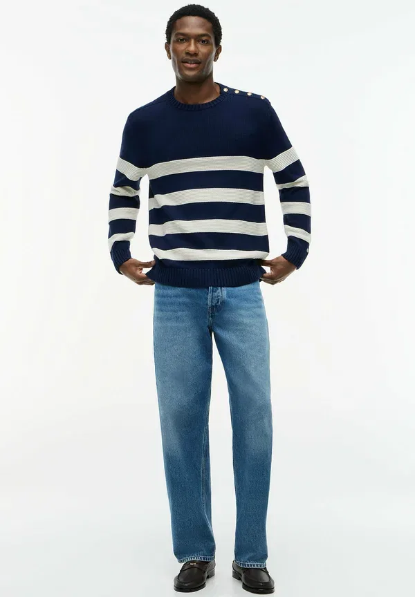 Джемпер Tommy Hilfiger New York Label Relaxed Breton Stripe Jumper, угольно-синий слоновая кость — фото 2